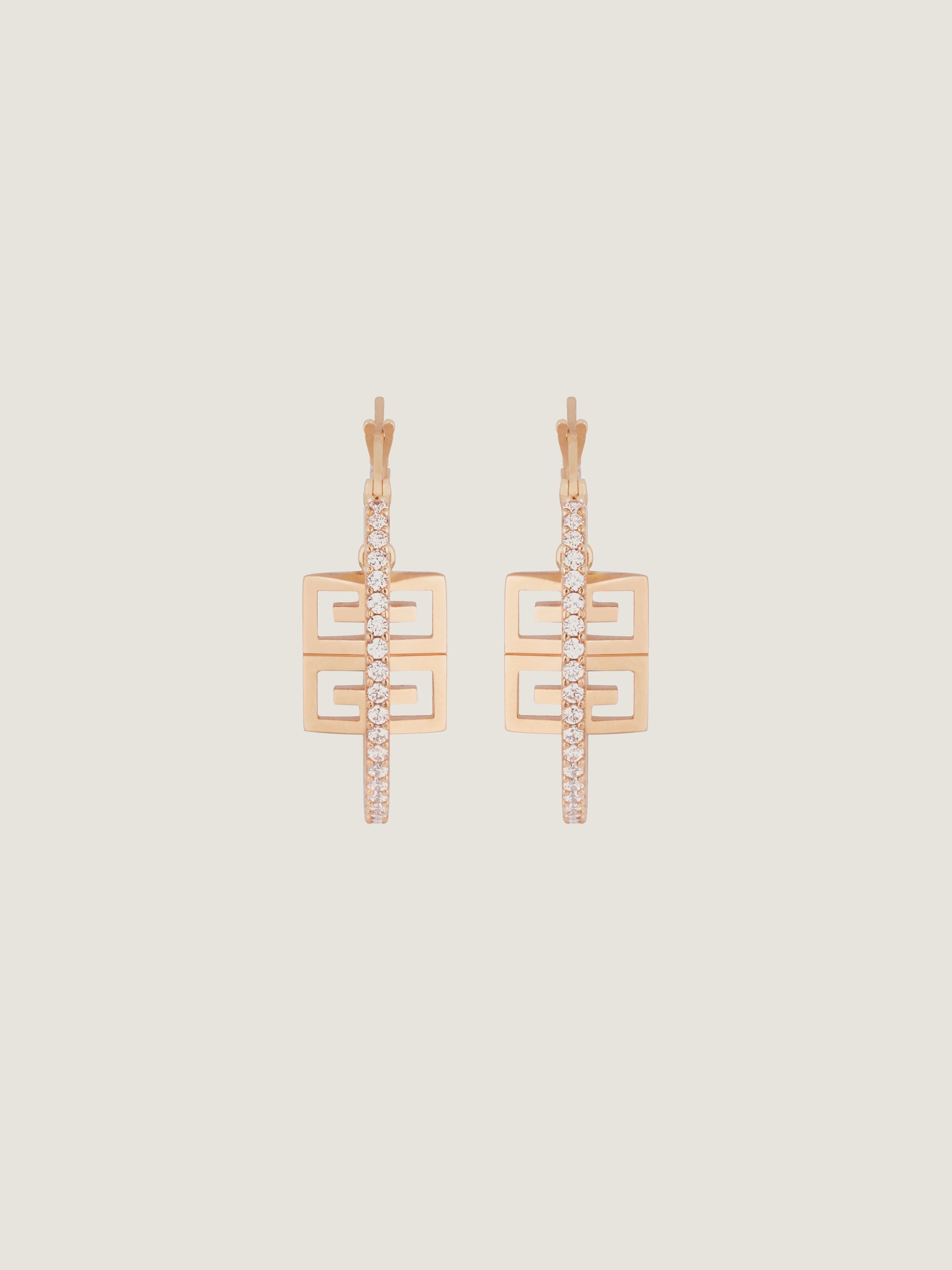 4G earrings in metal with crystals